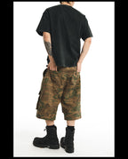 NOVACAM Camouflage & Black Baggy Work Cargo Shorts