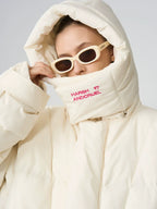 Harsh and Cruel Embroidered Logo Loose Sleeves Down Jacket