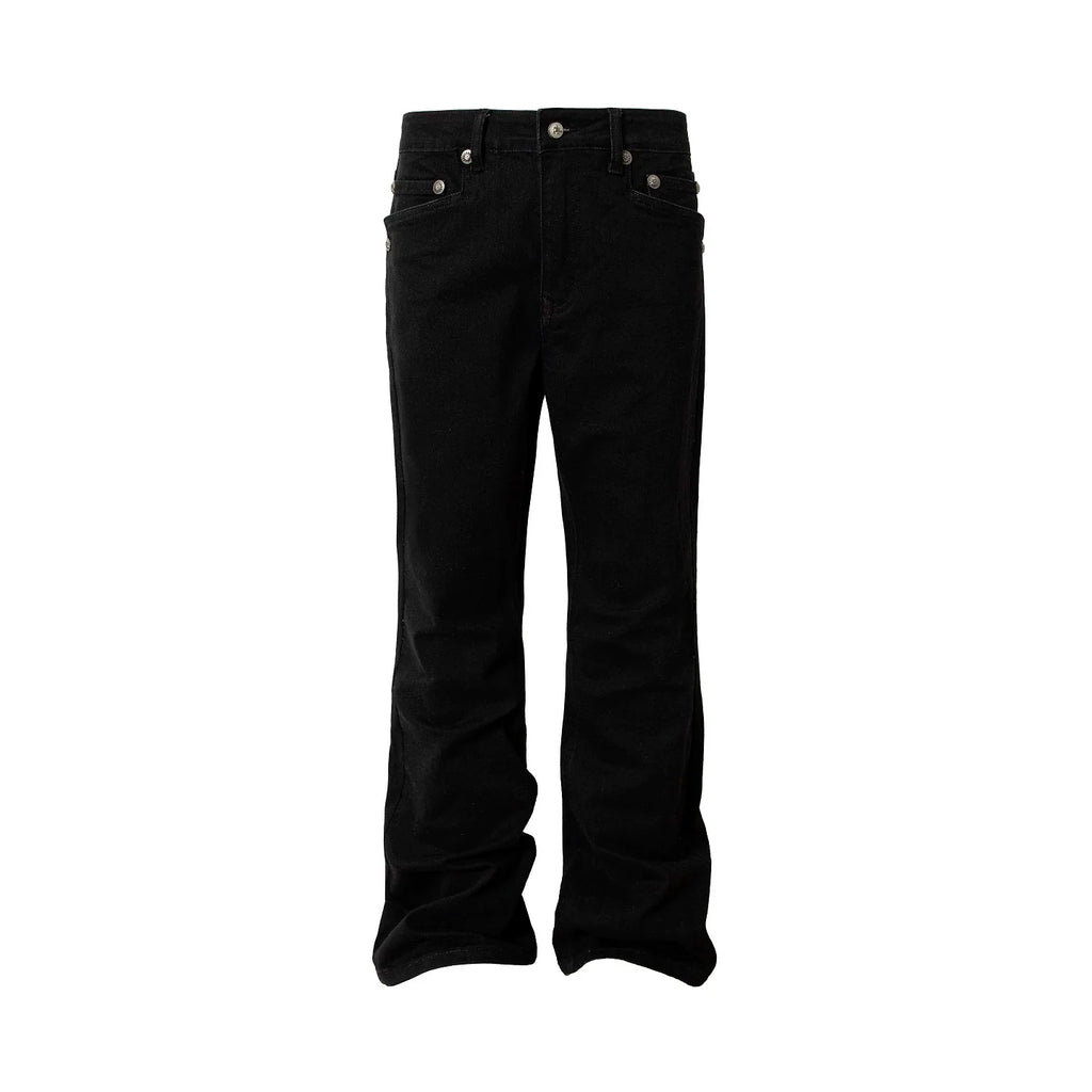 YADcrew Basic Stretch Rivet Flared Jeans