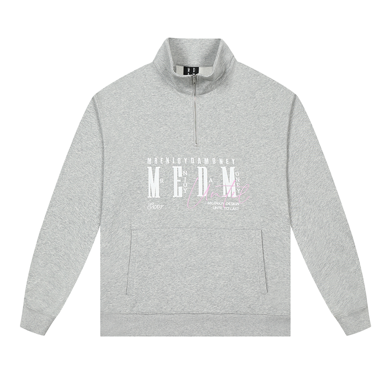 MEDM Half-Zip Logo Embroidered Sweatshirt