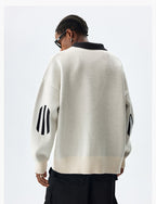 MEDM Patchwork Striped Elbow Knit Sweater