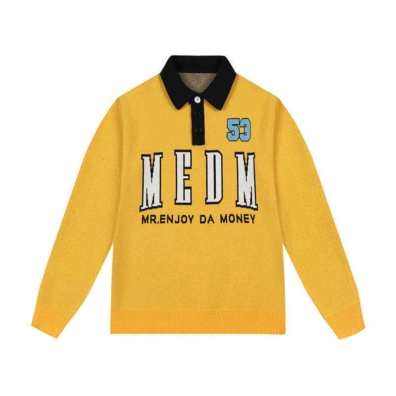 MEDM Patchwork Striped Elbow Knit Sweater