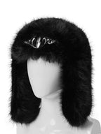 KARMANISTIC Metal Logo Fur Earflap Beanie