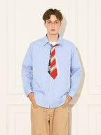 EMPTY REFERENCE Multi Tie Striped Long Sleeve Shirt