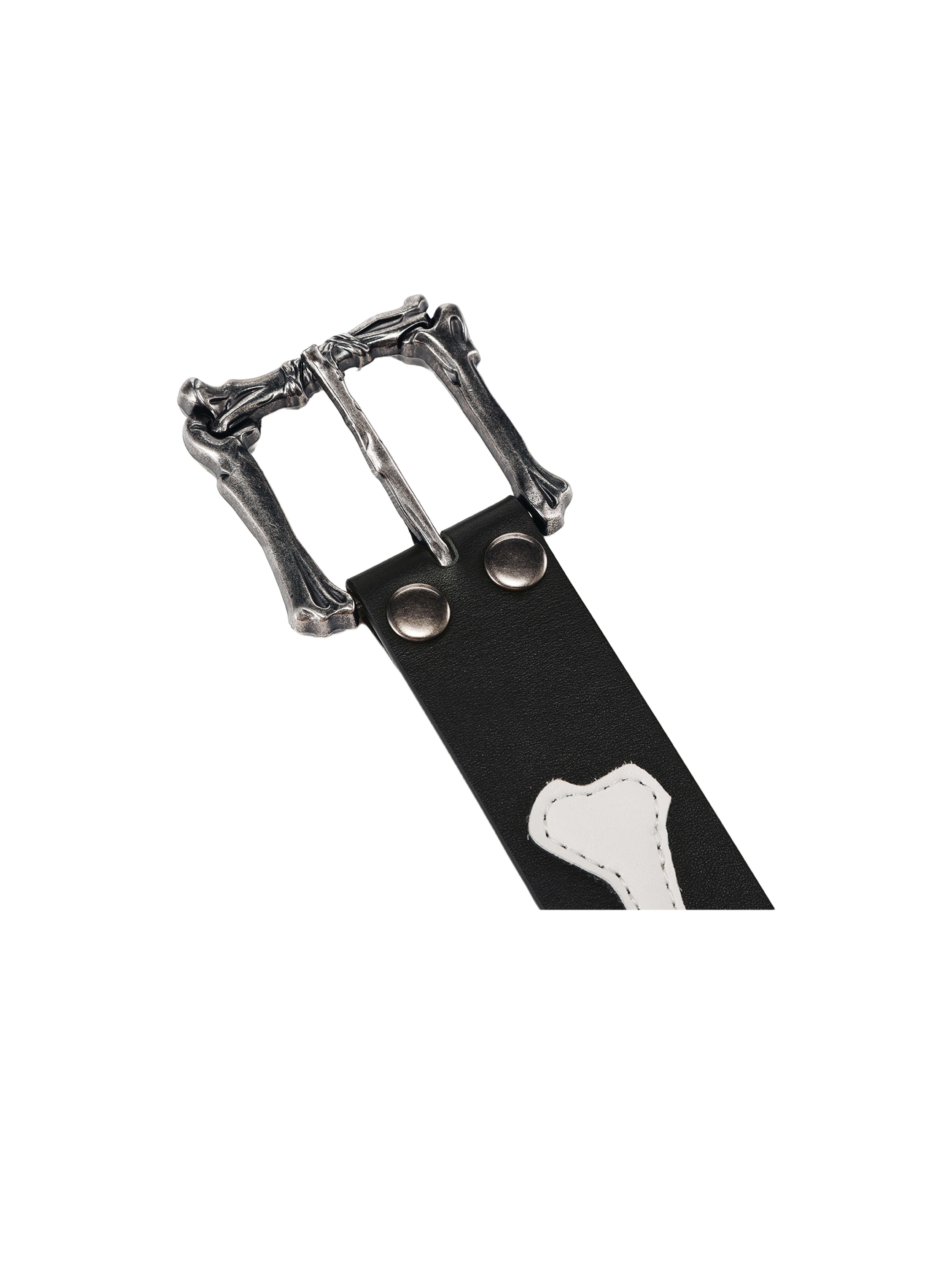 LIBERAFIT Bone Buckle Bone Patch Cowhide Belt