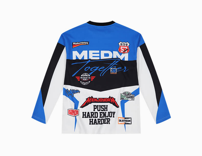 MEDM Biker Color Block Waffle Long Sleeve Jersey