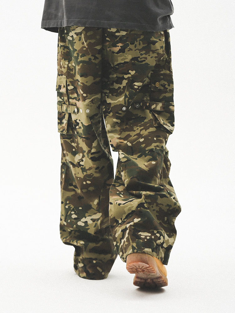 UNTILWERICH Military Camouflage Paratrooper Work Pants