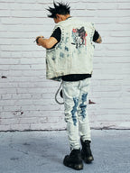 VENTUREK Bleach Wash Patch Rivet Denim Vest