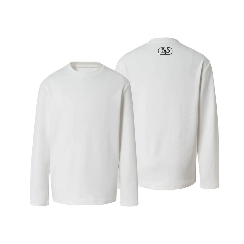 YADcrew Neck Logo Print Stretch Long Sleeve Tee
