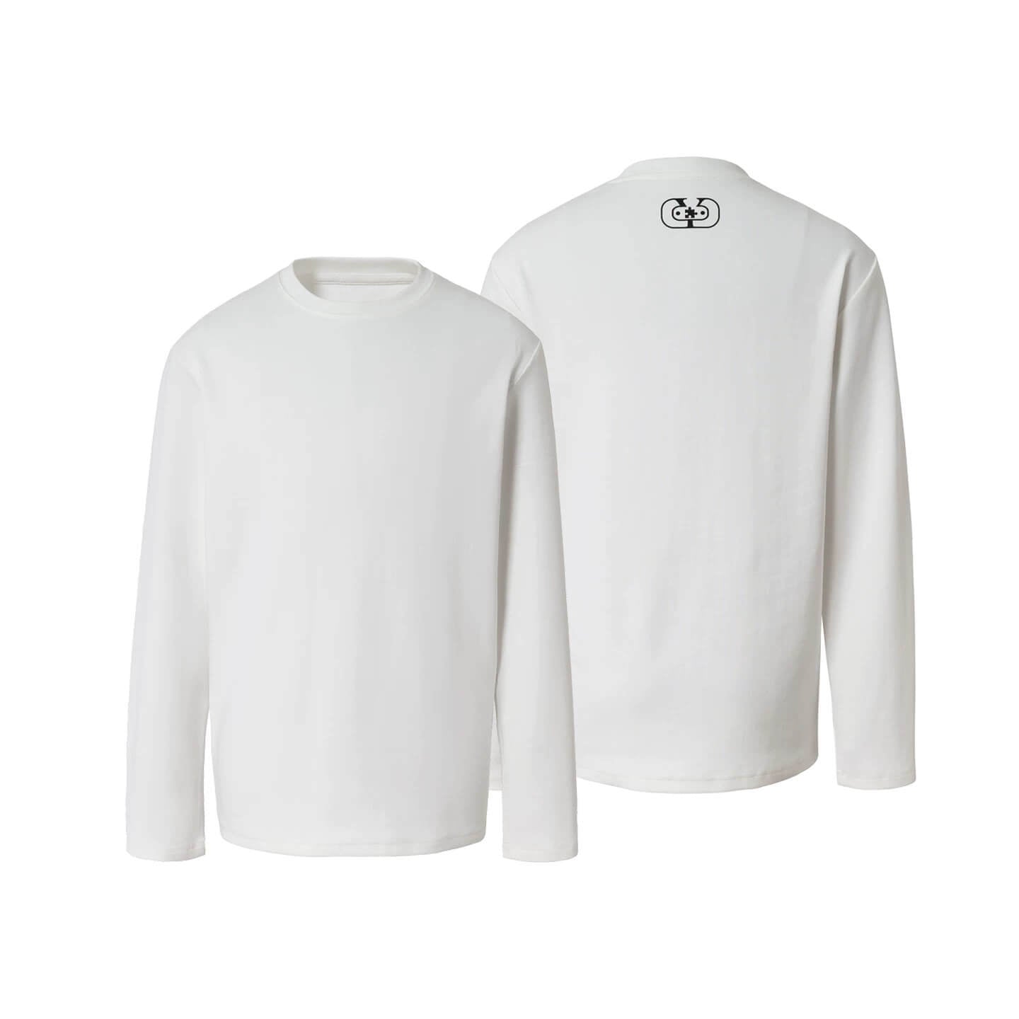 YADcrew Neck Logo Print Stretch Long Sleeve Tee