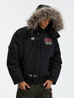 MEDM Detachable Fur Metal Snaps Down Jacket