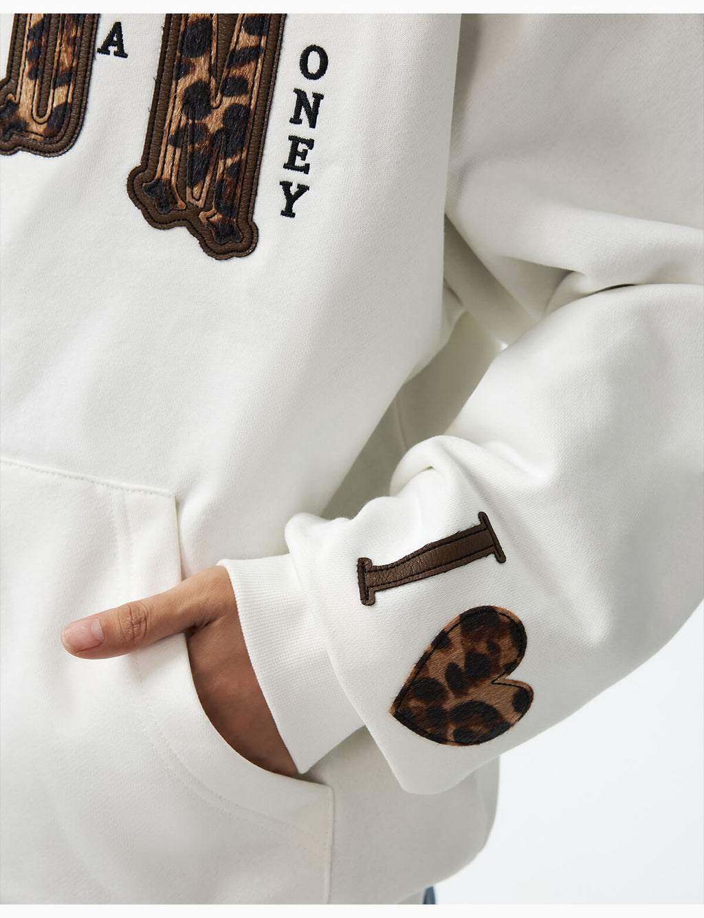 MEDM Leopard Faux Fur Layered Zip Up Hoodie
