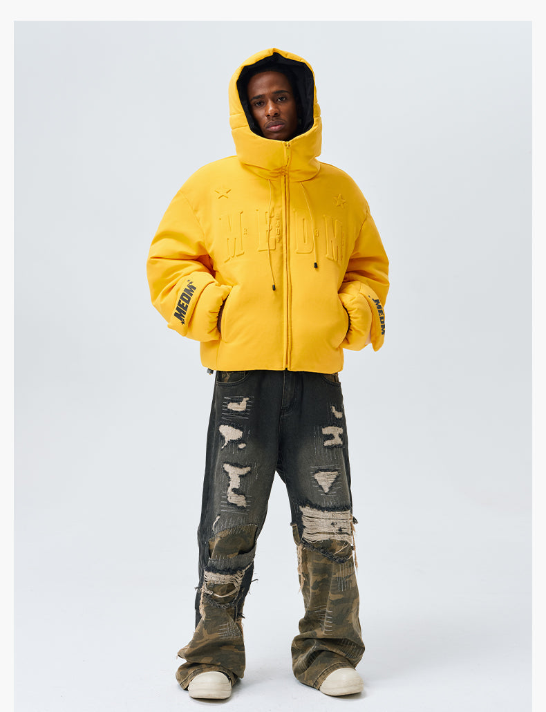 MEDM Embossed Logo Hooded Down Jacket