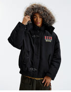 MEDM Detachable Fur Metal Snaps Down Jacket