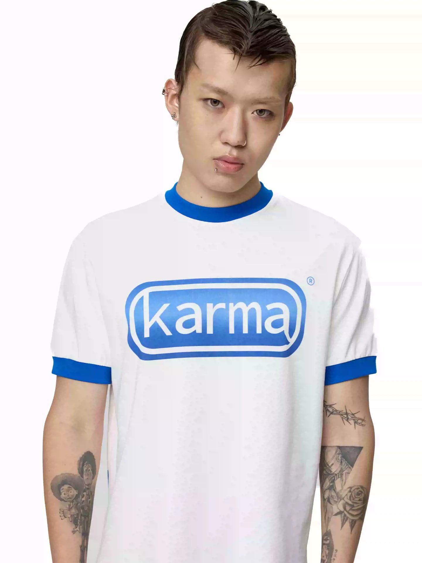 KARMANISTIC Color Block Vintage Design Tee