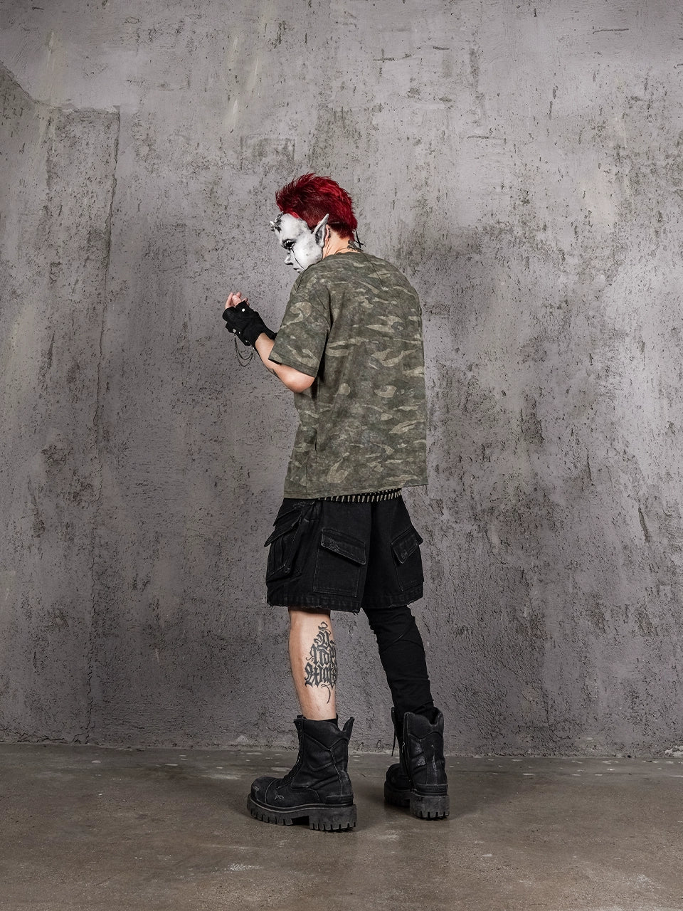 UNDERWATER Handmade Cut Distressed Camouflage Tee