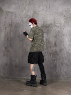 UNDERWATER Handmade Cut Distressed Camouflage Tee