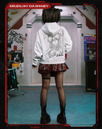 MEDM x EVA NEVER END Character Print Detachable Velcro Patch Zip Up Hoodie
