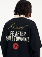 Small Town Kid 3D Embroidered Badge Fake Two-Piece Long-Sleeve Polo
