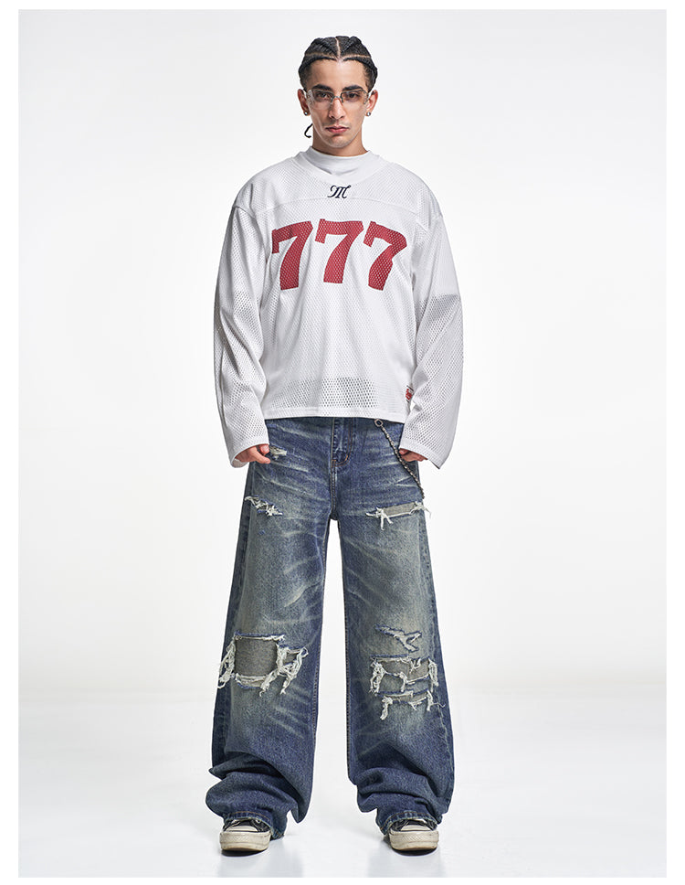 F3F Select 777 Numbered Mesh Long Sleeve Hockey Jersey