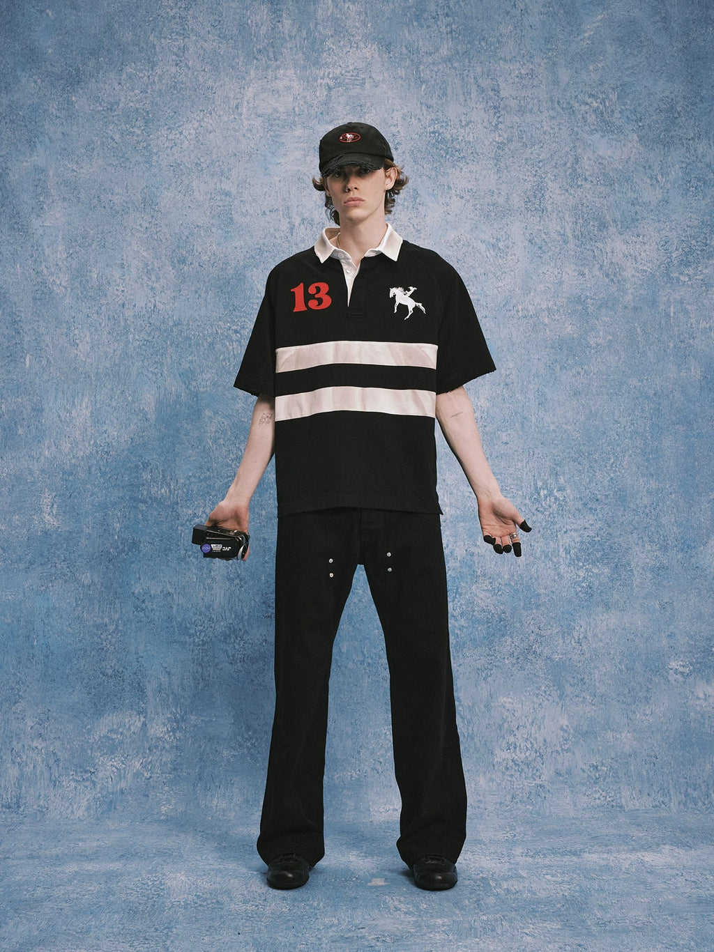 SOD Co. Patchwork Distressed Rugby Polo