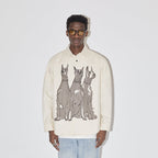 EMPTY REFERENCE Line Drawing Doberman Print Long Sleeved Shirt