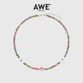 AWE Agate Tourmaline Beaded Necklace