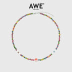 AWE Agate Tourmaline Beaded Necklace