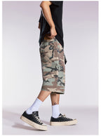 Remedy Leopard and Camouflage Work Painter Baggy Shorts