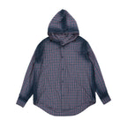 JHYQ Gradation Plaid Hooded Long Sleeved Shirt
