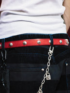 Remedy Washed Color Metal Studded Leather Belt