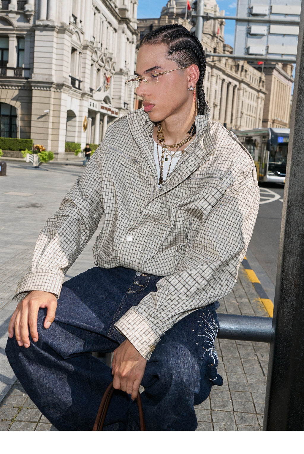 STEEPC Plaid Short Jacket