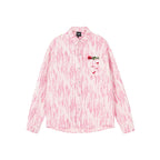 Achock Rose Embroidery Washed Long Sleeved Shirt