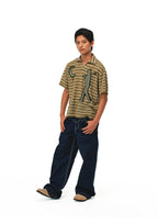EVILKNIGHT(EK) Striped Graffiti Print Polo
