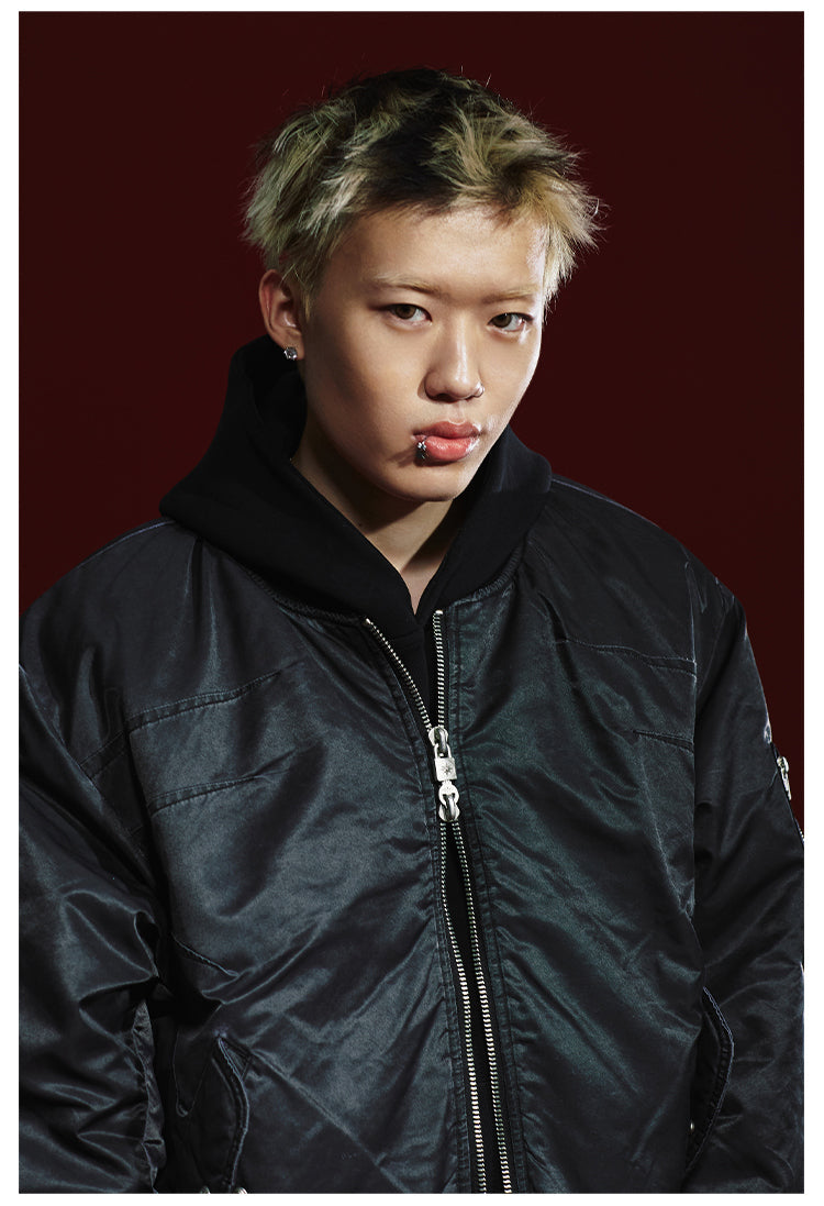 Remedy Pleated Back Design MA-1 Bomber Jacket