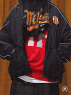 MHARF Black Vintage Printed Hoodie