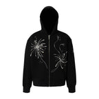 YADcrew Fireworks Pearl Zip Up Hoodie