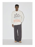EMPTY REFERENCE Cartoon Puppy LOGO Print Long Sleeved Shirt