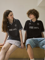 NORYBRAND Sports Club Mesh Patchwork Soccer Jersey Polo