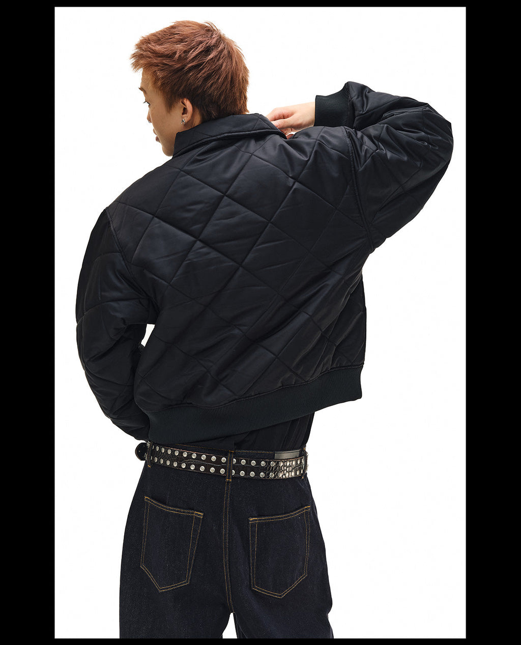 NOVACAM Diamond Plaid Quilted Puffer Jacket