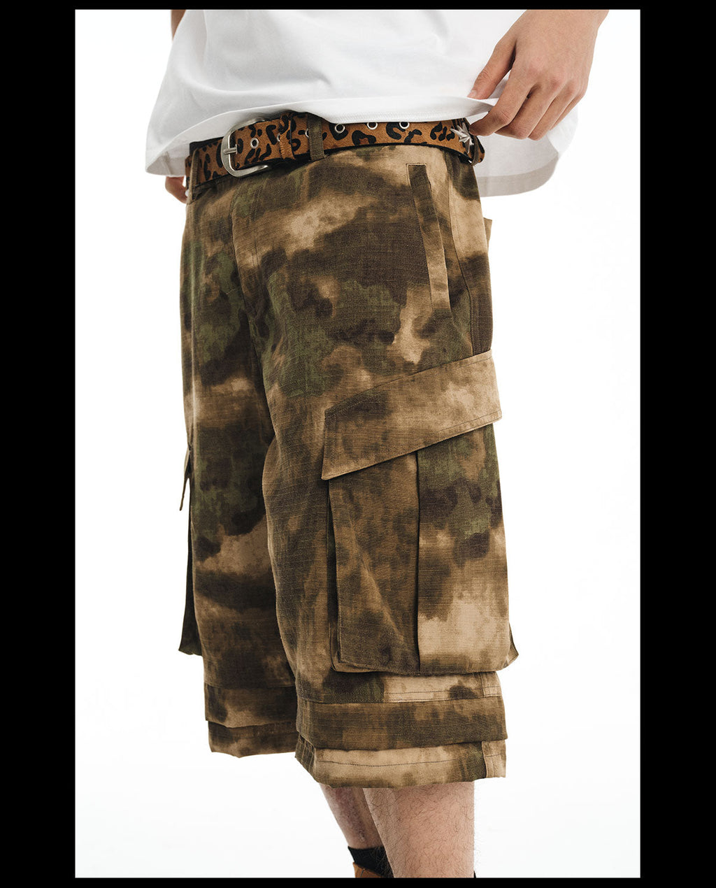 NOVACAM Camouflage Multi-Pocket Baggy Cargo Shorts