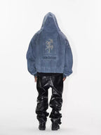 BLIND NO PLAN Washed Distressed MA-1 Work Jacket