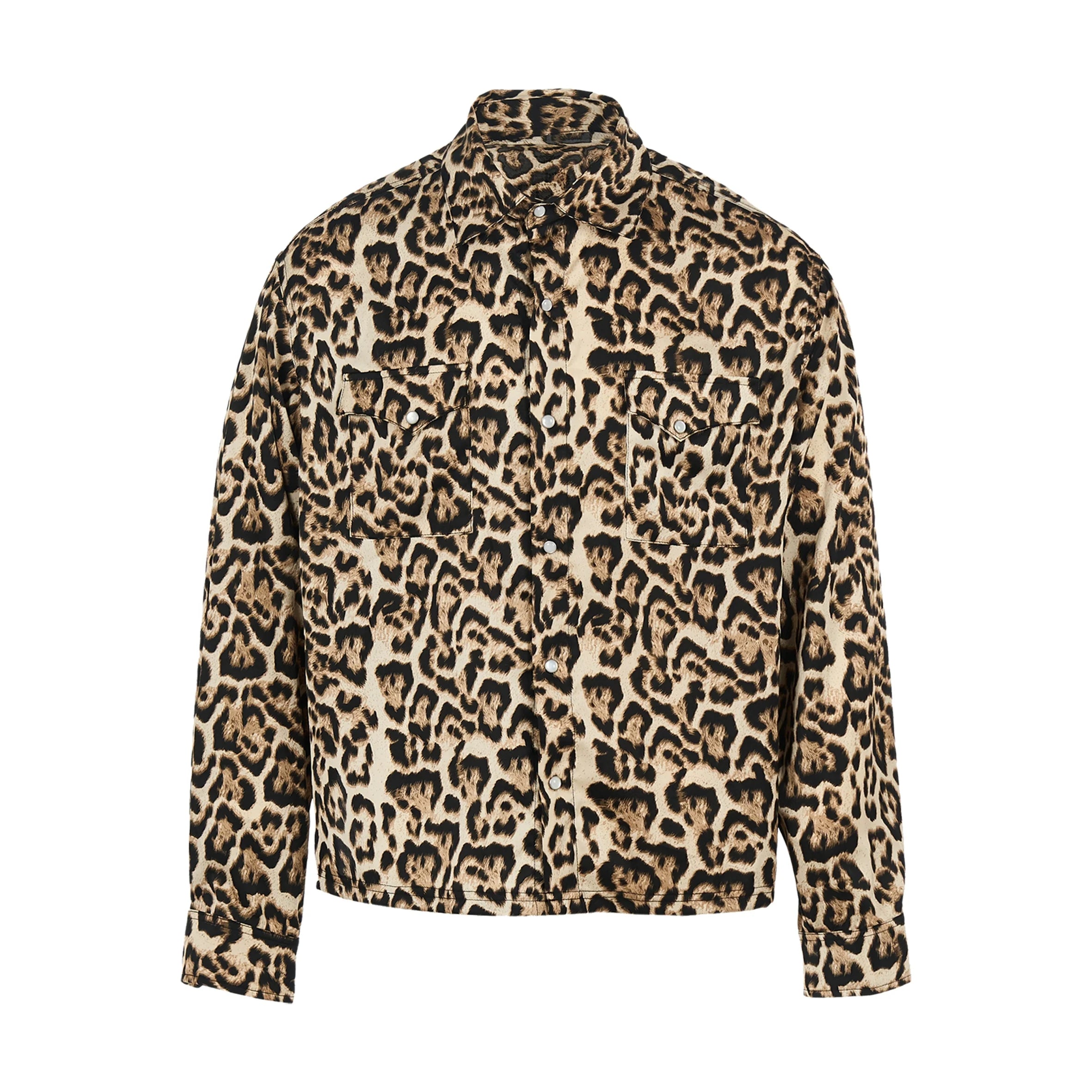 STEEPC Leopard Print Long Sleeve Shirt