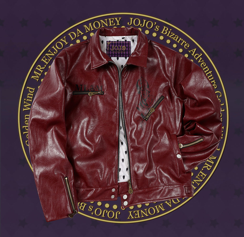MEDM × JOJO PU Leather Biker Jacket