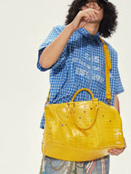 S45 Colorful Diamond Crocodile Leather Travel Bag