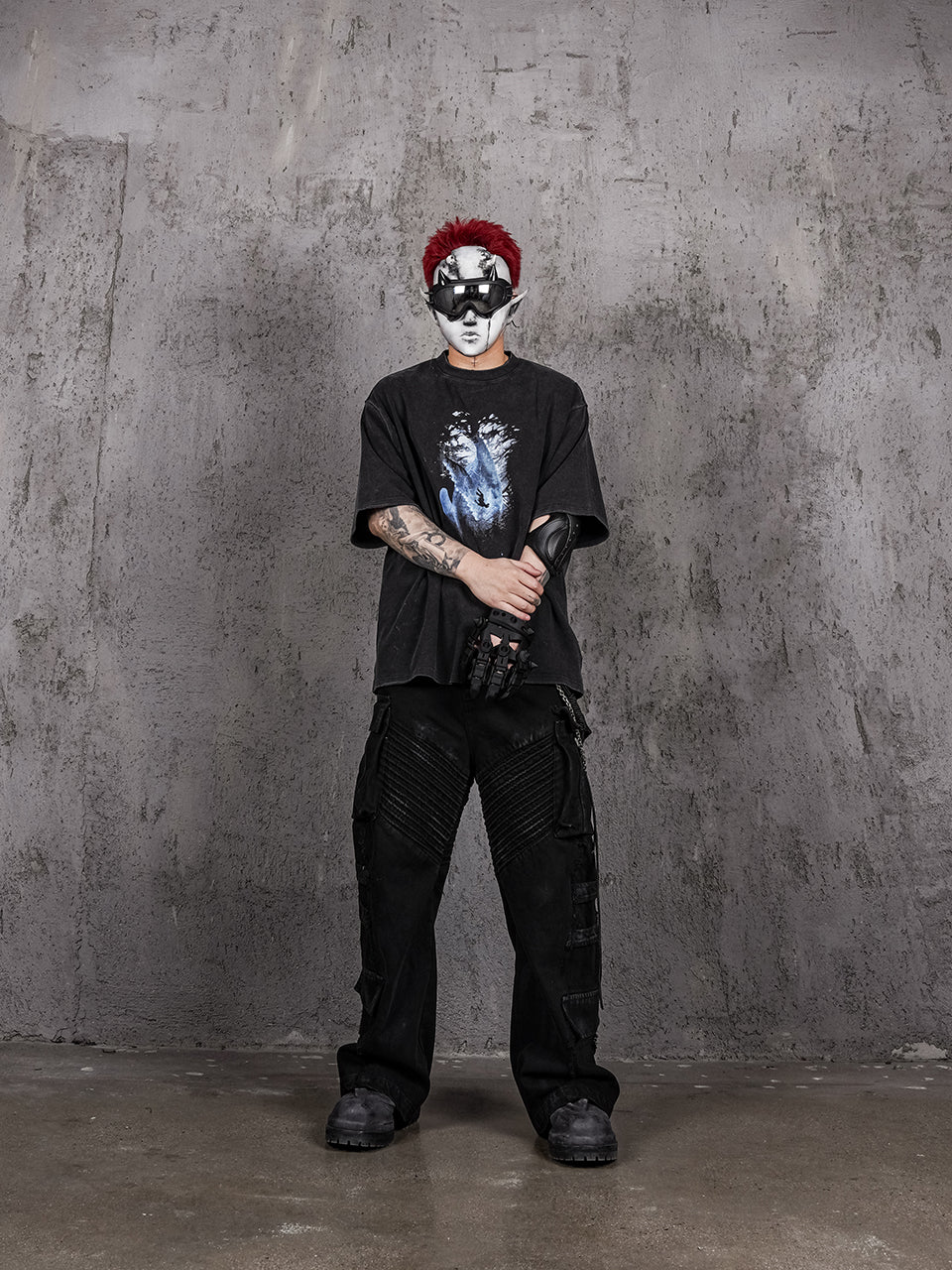 UNDERWATER Vintage Washed Destroyed Print Tee