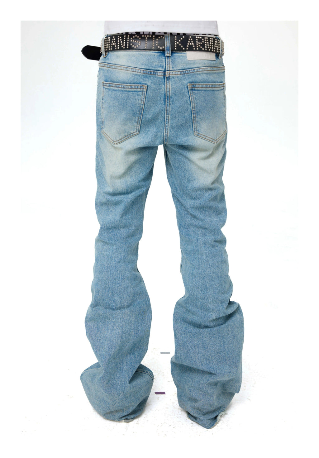 KARMANISTIC Cutoff Washed Flared Jeans