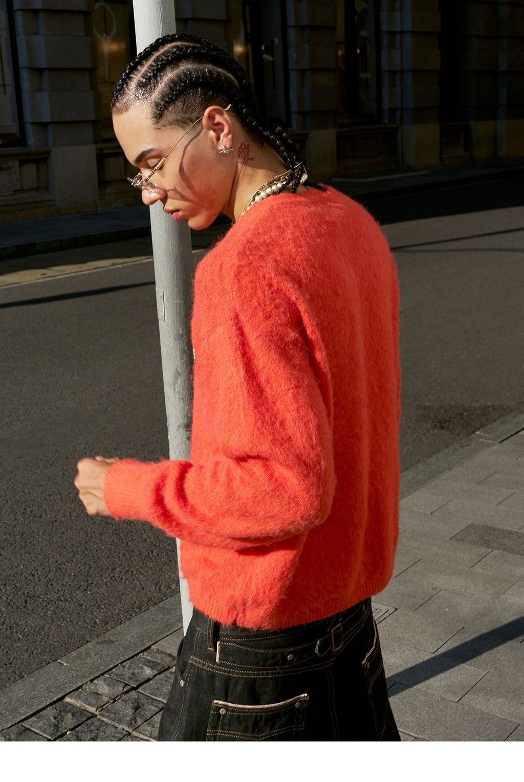 STEEPC Wool Blend Heart Patch Knit Sweater