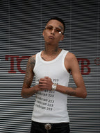 TGFCLUB 223 Print Stretch Waffle Tank Top