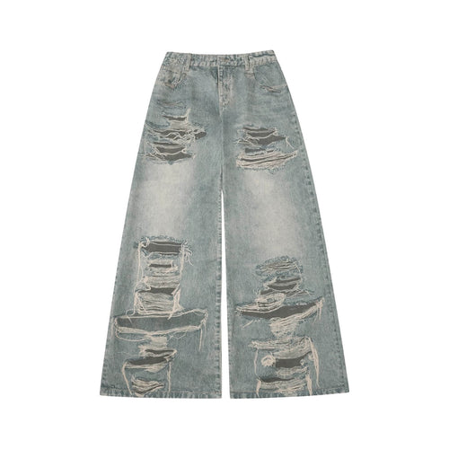 1807 Digital Denim Print Baggy Jeans